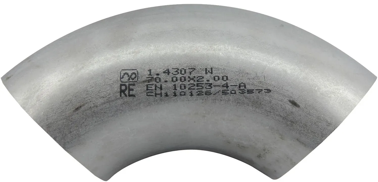 Edelstahl - Rohrbogen 1.4301 (1.4307) geschweißt, 35/2 mm 90 Grad