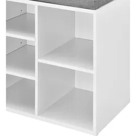 [en.casa] Ymir 103 x 48 x 30 cm mit Sitzbank / weiß grau