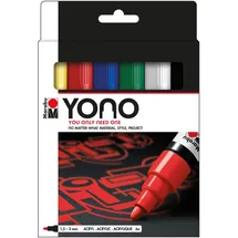 Marabu YONO Basic Acrylstifte-Set farbsortiert 1,5 - 3,0 mm, 6 St.