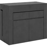 Itamoby Ausziehbare Konsole 90x42/302 cm Evolve Antracite Spatolato mit unterer und oberer Bank