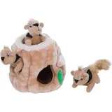 Outward Hound Hide-A-Squirrel Puzzle - Plüsch-Hundespielzeug mit Eichhörnchen, S, braun, 31001