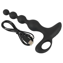 Black Velvets Analvibrator „Vibrating Anal Beads“ im Kugel-Design, 10 Vibrationsmodi, schwarz