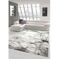 Teppich-Traum Schlafzimmer Designerteppich Marmor Optik mit Glanzfasern in grau, Größe 120x170 cm
