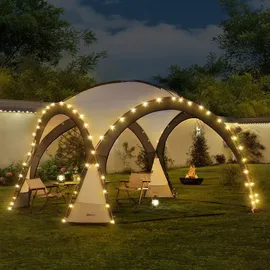 pro.tec Kuppelpavillon Grästorp 3,45 x 3,45 m Grau