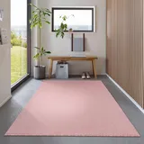 Carpetsale24 Teppich Wohnzimmer Dichter Kurzflor Einfarbig Teppich Modern Robust Rechteckig und Rund Teppich Rosa Teppich 160x230 cm