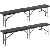 CASARIA Bierbank 180 x 25 x 43 cm schwarz klappbar 2 St.