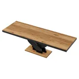 Design Esstisch Tisch HEB-111 Hochglanz ausziehbar 160 bis 256 cm - Naturbelassen