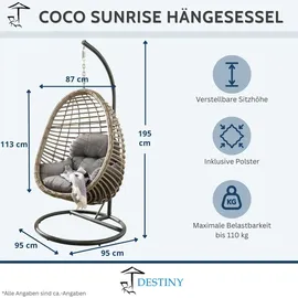 Destiny Hängesessel COCO SUNRISE grau