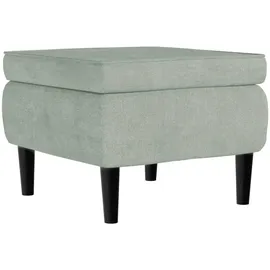 vidaXL Ohrensessel mit Hocker Hellgrau Samt