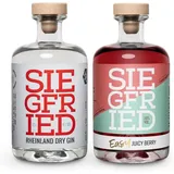 Siegfried Rheinland Dry Gin und Easy Juicy Berry Aperitif Set | Weltweit ausgezeichneter Premium Gin | Gin und Aperitif Set | 41%/20% | 2 x 500ML