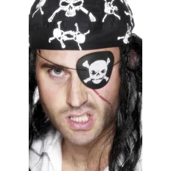 Schwarze Piratenaugenklappe