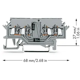 WAGO 279-620/281-408 Diodenklemme 4mm Zugfeder Belegung: L Grau