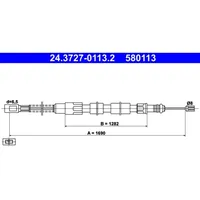 ATE Handbremsseil Hinten Links 24.3727-0113.2 für VW Lt 28-35