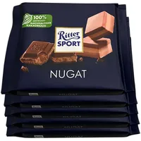 5x Ritter Sport Nugat 100g Packung