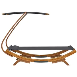 vidaXL Loungebett mit Dach anthrazit/holz
