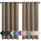 Curtains Modern Thermosvorhang Verdunkelnd Thermo Schalldämmend, für Wohnzimmer Dekorative Hellbraun 1 Stück, 90x140cm(HxB)