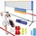 Kesser KESSER® Badmintonnetz, Tennisnetz 300cm 400cm 500 cm Federballnetz 3-Fach-Höhenverstellbar, Set bestehend aus Netz, 3x Feder- | Tennisball, stabilem Eisen-Gestell, Transporttasche, Indoor & Outdoor