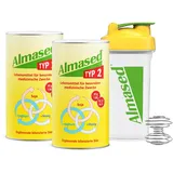 Starterpaket – 2x 500g Almased Typ 2 + Shaker – Pulver zur Senkung des Blutzuckerspiegels und HbA1c-Wertes – niedriger glykämischer Index – 20 Portionen
