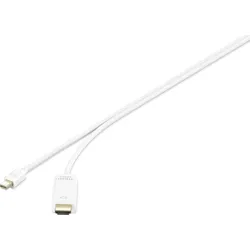 Renkforce Mini-DisplayPort / HDMI Adapterkabel Mini DisplayPort Stecker, HDMI-A Stecker 1.00 m Weiß