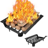 SUBTLETY Kaminholzständer 46x31cm Metall Brennholzkorb Gusseisen Kaminroste Brennholzregal Feuergitter Tragbare Holzlager Feuerschale für Brennholz Kaminholz Holzkörbe für Outdoor Camping Strand Party