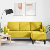 VidaXL L-förmiges Sofa Gelb 173x131x67 cm Samt