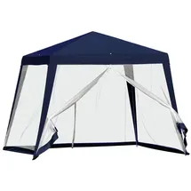 Outsunny Gartenpavillon 3 x 3 m inkl. 4 Seitenteile Blau