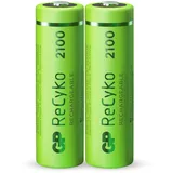 GP Batteries ReCyko Mignon AA NiMH 2100mAh, 2er-Pack (120210AAHCE-C2)