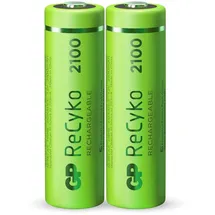 GP Batteries ReCyko Mignon AA NiMH 2100mAh, 2er-Pack (120210AAHCE-C2)