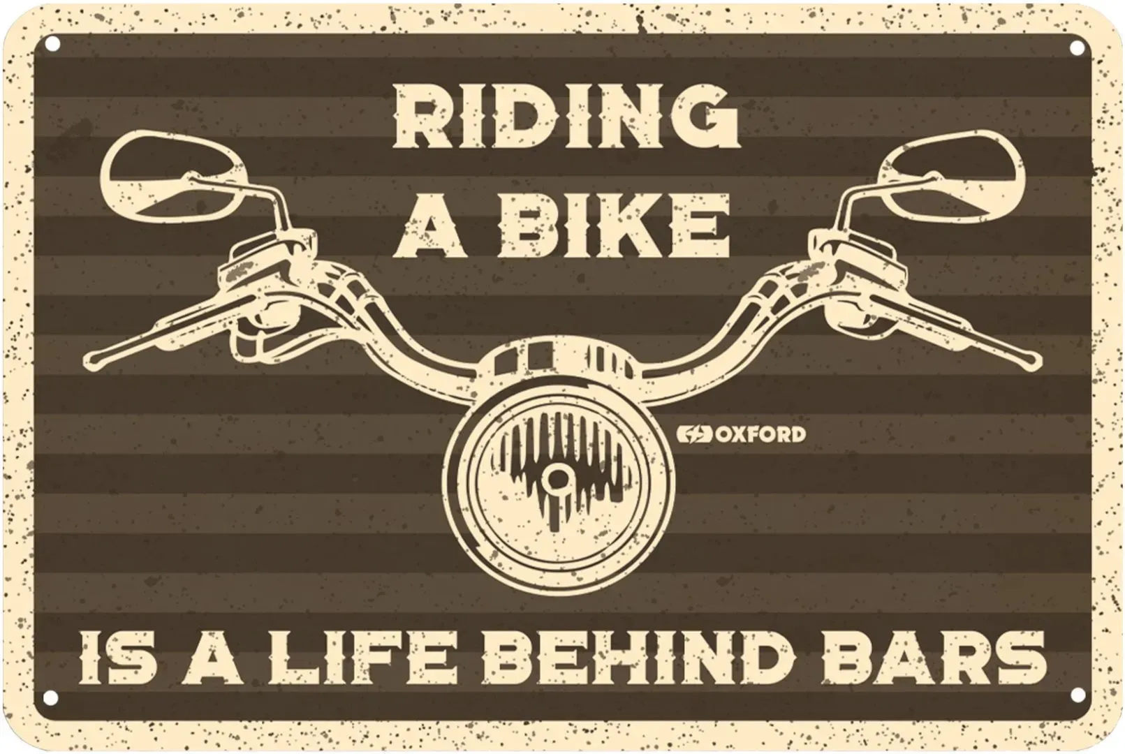 Oxford Riding a Bike Metalen bord, bruin, Eén maat