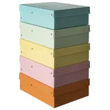 Falken PURE Aufbewahrungsbox 1250 Blatt pastellorange, pastellblau, pastellrosa, pastellgrün, pastellgelb 24,0 x 32,0 x 10,0 cm, 5 St.