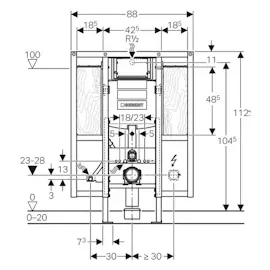 Geberit Duofix für Stütz- und Haltegriffe, Bauhöhe 1120 mm