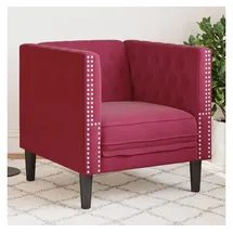vidaXL Chesterfield Sessel Weinrot Samt 216 x 75 x 80 cm Rot