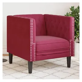 vidaXL Chesterfield Sessel Weinrot Samt 216 x 75 x 80 cm Rot