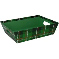 Peraga garden Cesta Im Karton, grün, Schotten rechteckig, 38X27H7CM