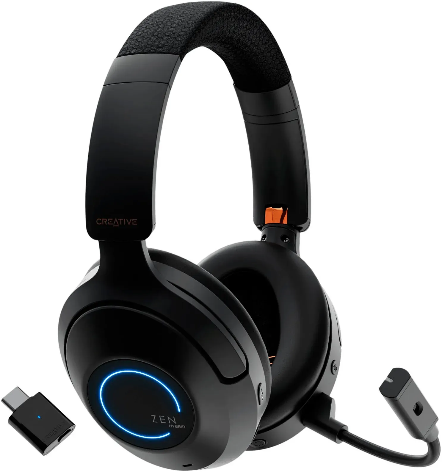 Creative wireless Kopfhörer »Zen Hybrid Pro«, Bluetooth-HFP-A2DP Bluetooth-AVRCP Bluetooth (Audio Video Remote Control Profile), Active Noise Cancelling (ANC)-Multi-Point-Verbindung-Sprachsteuerung-Stummschaltung-Transparenzmodus-Rauschunterdrückung Creative schwarz