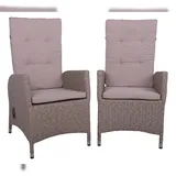 deluke JENA Gartenstuhl 68 x 60 x 109 cm Weidenbraun 2 St.
