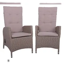 deluke JENA Gartenstuhl 68 x 60 x 109 cm Weidenbraun 2 St.