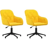 vidaXL Esszimmerstühle 2 Stk. Drehbar Gelb Samt