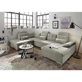 ed exciting design Eckcouch Polyester 5-Sitzer U-Form Beige