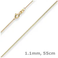 Schmuck Krone Goldkette 1,1mm Panzerkette aus 333 Gelbgold 55cm, Gold 333 goldfarben