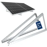 NuaSol Halterung für Solarpanel Aufständerung bis 105 cm Flachdach PV Solarmodul | Verstellbar 0-90° | Set | Aluminium | Montagematerial, Silber, NS-HE-AHT105