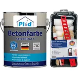 Plid Premium Betonfarbe Sockelfarbe Bodenfarbe Bodenbeschichtung Set Silbergrau