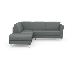 Ecksofa SIT & MORE "Visby L-Form", grau, B:248cm H:87cm T:213cm, Sofas, Wahlweise mit Bettfunktion und Stauraum, frei im Raum stellbar