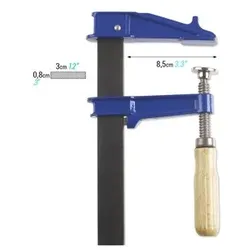 Schraubzwinge Modell EM, mit Holzgriff, Spannweite 60cm