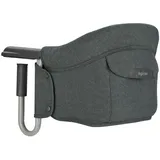 Inglesina Fast, Klappbarer Tischsitz, Dunkelgrau (Charcoal Grey), Leicht zu Transportieren, Waschbar, Sichere Befestigung, Bis 15 kg, 35 x 27 x 42 cm