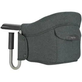 Inglesina Fast, Klappbarer Tischsitz, Dunkelgrau (Charcoal Grey), Leicht zu Transportieren, Waschbar, Sichere Befestigung, Bis 15 kg, 35 x 27 x 42 cm