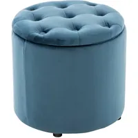 CLP Sitzhocker Pantin Samt blau