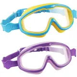 GlamourGarden 2 Pack Swimming Goggles for Kids Toddler 3-15 Schwimmbrille Kinder Anti Fog No Leak Clear Swim Goggles Taucherbrille for Children Boys Girls Unisex Kinder Junior Seal Schwimmbrille