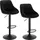 Woltu Barhocker 2er Set, Barstuhl mit Lehne, Höhenverstellbar, Drehbar, Schwarz - WOLTU