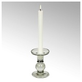 Lambert - Andratx - Leuchter/Kerzenleuchter/Kerzenständer - Glas - rauchgrau - (HxD) 13 x 9,5cm